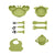 9-Piece Food Plate Set with Cup and Wooden Spoon for Kids and Babies