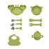 9-Piece Food Plate Set with Cup and Wooden Spoon for Kids and Babies
