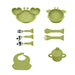 9-Piece Food Plate Set with Cup and Wooden Spoon for Kids and Babies