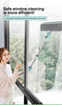 3-in-1 U-Shape Window Cleaner | Telescopic Squeegee with Rotatable Head | Adjustable Cleaning Tool for Windows