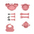 9-Piece Food Plate Set with Cup and Wooden Spoon for Kids and Babies