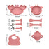 9-Piece Food Plate Set with Cup and Wooden Spoon for Kids and Babies